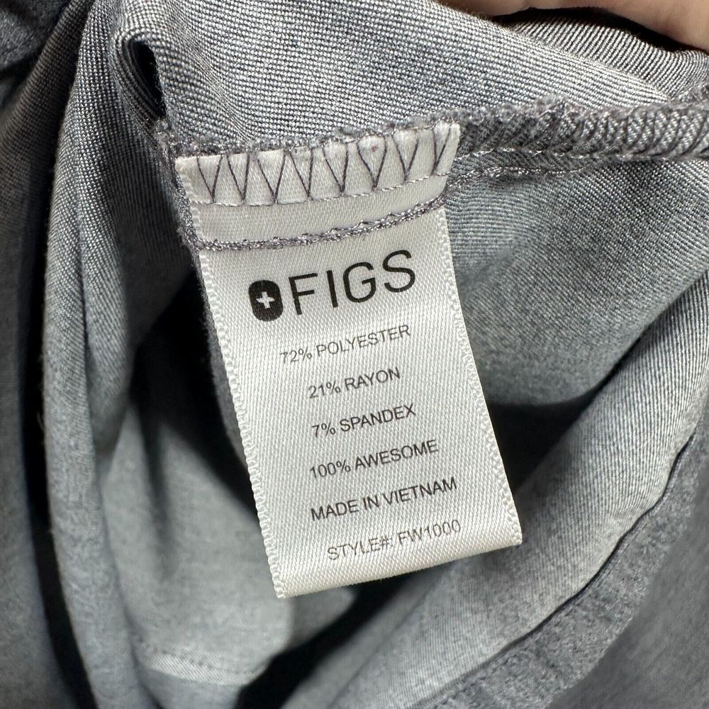 Figs Grey Short Sleeve Scrub Top Technical Collection Size Medium - Picture 7 of 8